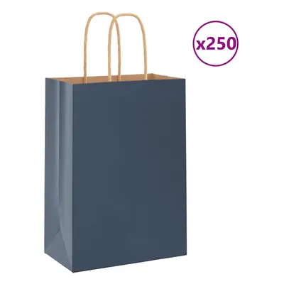 (blue, x x cm) vidaXL Paper Bags pcs with Handles Brown 21x11x36 cm Paper Grocery Bag