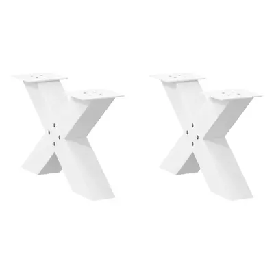 (white, x (30-31) cm (80 mm)/ pcs) vidaXL Dining Table Legs X-Shaped Desk Legs Kitchen Metal Fur