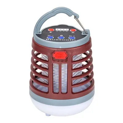 (Brown) Multifunction Mosquito Killer Lamp With LED Camping Light&Bluetooth Speaker USB Recharge