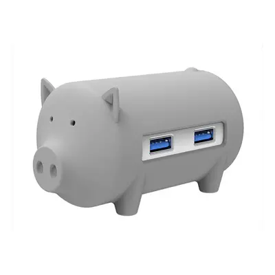 (Grey) Little Pig High Speed USB 3.0 OTG HUB Adapter SD TF Card Reader for Macbook Laptop