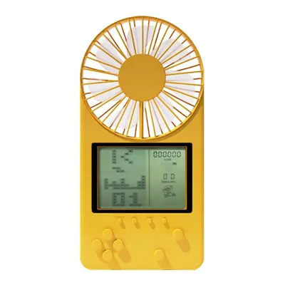 (Yellow) Games Video Console Third Gear Mini USB Fan Retro Handheld Game Player Summer Portable 