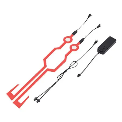 (Red) 2PCS Waterproof Cycling Helmet Light Riding Signal EL Strip Flashing LED Durable Kit Bar D