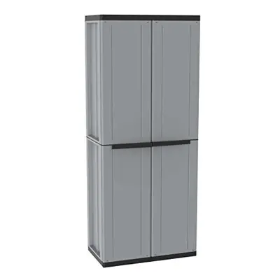 Terry, Jline 368, Door Cabinet with Internal Shelving and Shelves. Color: Gray, Material: Plasti