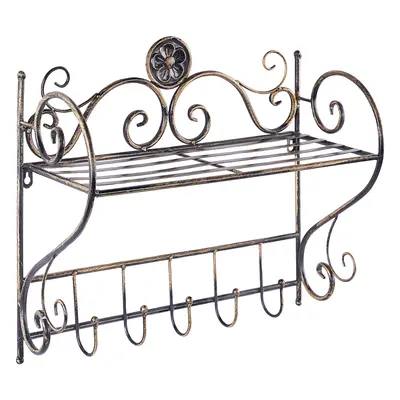 Metal Bathroom Wall Shelf Black OSORNO