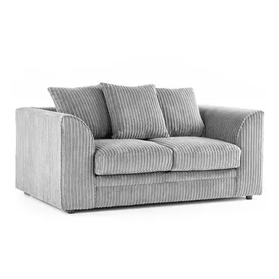 (Silver, Seater) Luxor Jumbo Cord Seater Corner Sofa