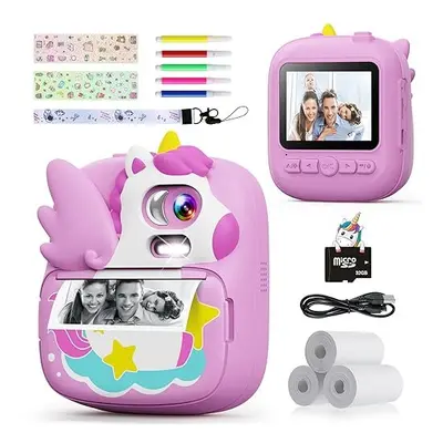 Kids Camera Instant Print, 2.4'â Instant Camera for Kids with 32G SD Card & Print Photo Paper,