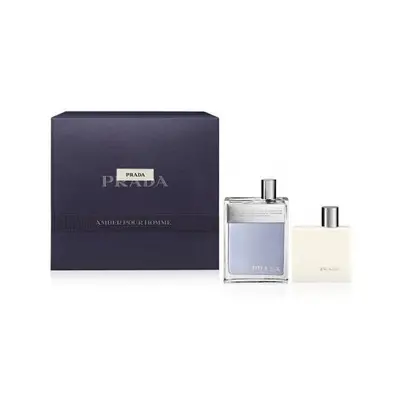 Prada Amber Pcs Set For Men: 3.4 Edt Sp + 3.4 Shower Gel