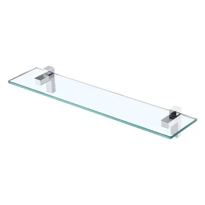 (60 CM, Polished Chrome) Bathroom Shelf Glass 60cm Glass Shower Shelf Wall Mounted 8mm Extra Thi