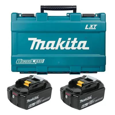 2x Genuine Makita 18V 6.0Ah Li-Ion LXT Battery BL1860 6AH New Star + Carry Case