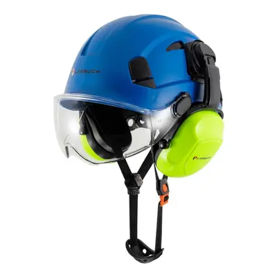 (Blue +T Suit) Loebuck American Style Construction Work Safety Helmet With Goggles And Noise-red