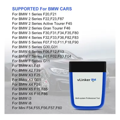 Vgate Vlinker Bm For Bmw Bimmercode Bimmerlink Bluetooth 3.0 Elm327 Car Diagnostic Auto Scan Too