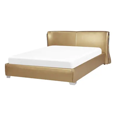 Bed Leather PARIS x cm (EU Double) Gold