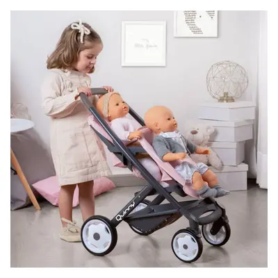 Smoby Sports Toy Stroller for Twins Dolls Light Pink Kids Child Toy Pushchair