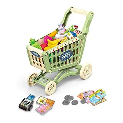 Shopping Trolley for Kids, Pieces Shopping Store Basket Accessory Set, Oversized Role Play Troll