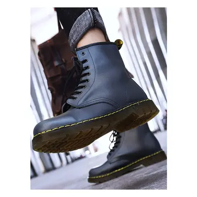 (Add blue cotton, UK 7=EUR 41) Women Retro Boots Classic Leather Ankle Boot Shoes