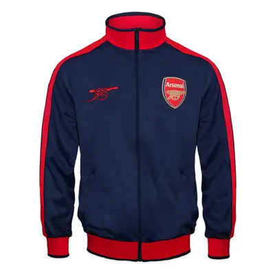 (Navy/Red Sleeve, Medium) Arsenal FC Mens Jacket Track Top Retro OFFICIAL Football Gift