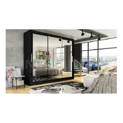 (Full Black) Easy Aston III Sliding Door Wardrobe 250cm Doors