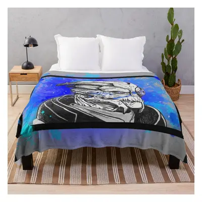 Fleece Throw Blanket Garrus Vakarian: Mass Effect (Blue) for Sofa Couch Kids x Inches