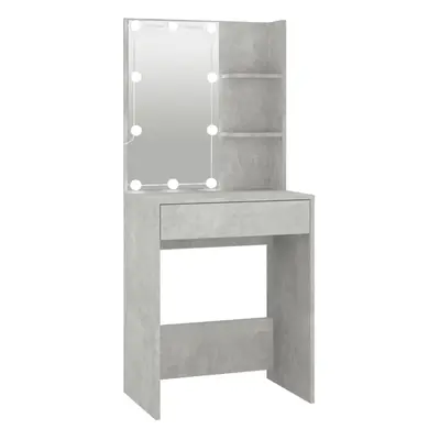 (Concrete grey) vidaXL Dressing Table with LED Makeup Vanity Desk Cosmetic Table Multi Colours