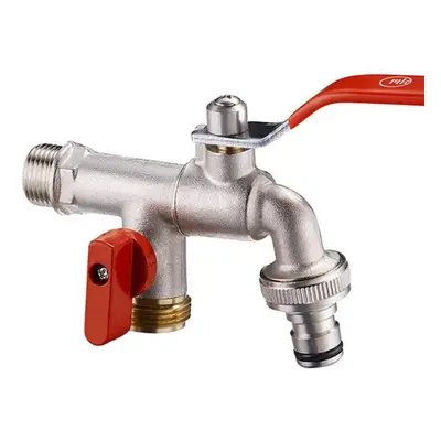 3/4'' Brass in out Washing Machine Faucet Male Thread Double Outlet Tap w/ Water Flow Control Va