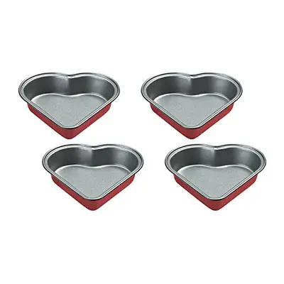 Cuisinart CMBM-4HRT1RD 4-pc Mini Heart Pan Set Red