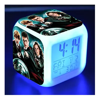 SXWY Harry Potter Digital Alarm Clock, Colorful Lights Mood Square Alarm Clock Available USB Cha