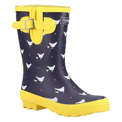 (Blue, (Adults')) Cotswold Farmyard Mid Rubber Chick Wellington Boots