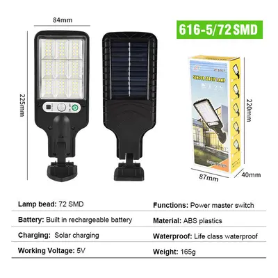 (616-5/72 SMD, Without Remote) Solar Street Lights Outdoor Solar Lamp With Light Mode Waterproof