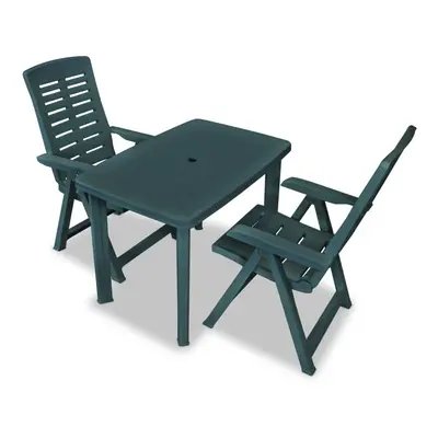 vidaXL Outdoor Bistro Set Piece 101x68x72cm Green Garden Table Folding Chair