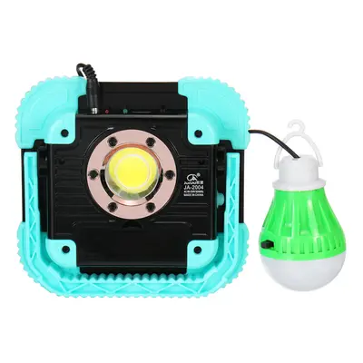 (Blue) COB Solar Camping Light USB Rechargeable Waterproof Flood Light Work Lamp Floodlight for 