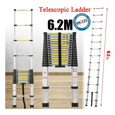 6.2M Multi-Purpose Aluminium Telescopic Ladder Extendable Step Ladder