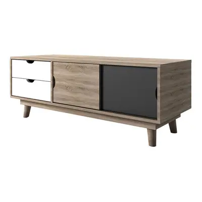 LPD SCANDI GREY OAK TV UNIT - WITH DRAWERS & CUPBOARDS