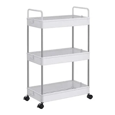 3Tier Storage Trolley Kitchen Shelf on Wheels Bathroom Trolley SpaceSaving with Handles x x cm W