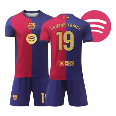 (20, BLUE 19) Adult Kids Soccer Uniform LAMINE YAMAL LEWANDOWSKI OLMO Football Jersey