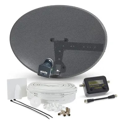 (30 Meter Twin White ) Satellite Dish Kit for SKY/Freesat/Astra/Polsat/Hotbird/Full HD, Latest M