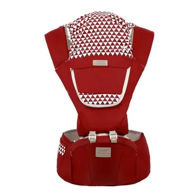 (red) Ergonomic Multifunctional Baby Carrier Baby Waist Stool Carrier 3in1 Breathable Summer Bab