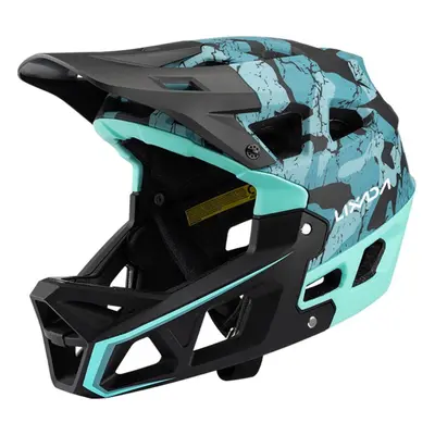 (blue) Full Face Mountain Bike Helmet Adult Racing Downhill Mtb Helmet For Mountain Bike