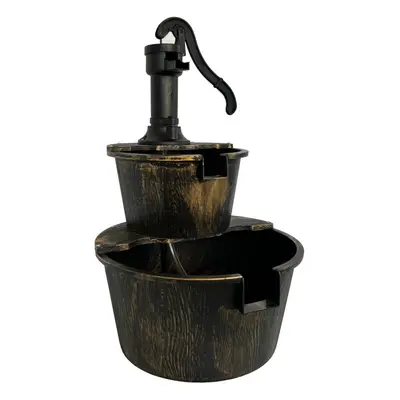 Oypla Tier Cascading Barrel Garden Water Pump Fountain Feature