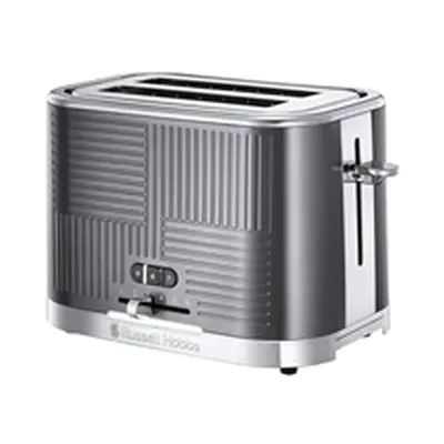 Russell Hobbs Geo Steel Slice Toaster Wide Slot Textured 1640W