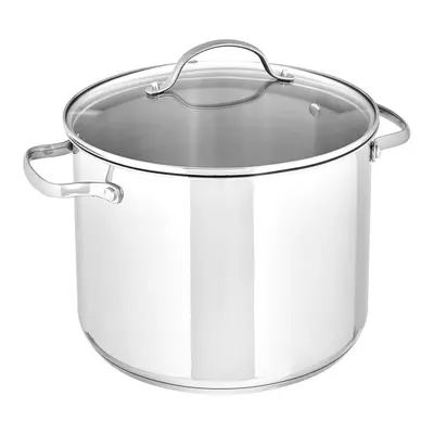 Stainless Steel Stock Pot with Lid, 7.6 litre, Silver