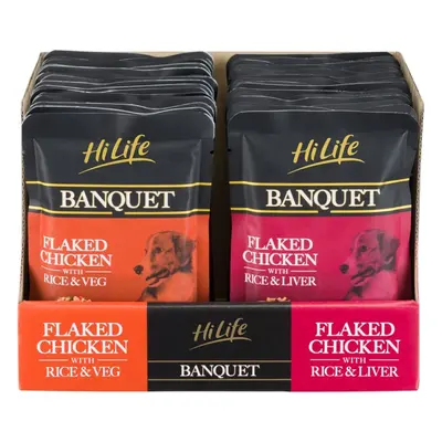 HiLife Banquet - Wet Dog Food - Flaked Chicken Breast, Rice, Liver, Veg - 100% Natural Ingredien