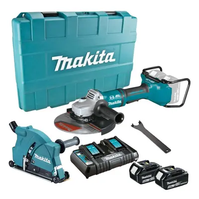 Makita DGA900PT2 18v / 36v Cordless Brushless 9" Angle Grinder + Dust Extractor