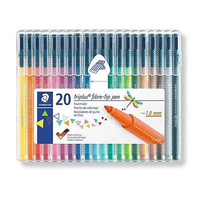 STAEDTLER SB20 Triplus Colour Fibre-Tip Pens, 1.0mm - Assorted Colours (Pack of 20)