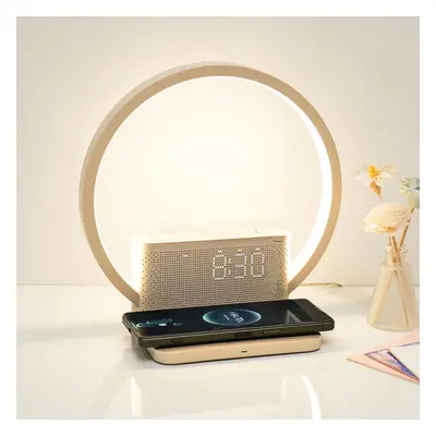 (Transitional) Bedside Lamp Wake-up Light 10W Wireless Charger Touch Dimmable Desk Lamp Sunrise 