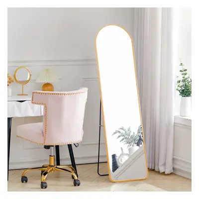 (Gold) Modern Arched Metal Floor Mirror 40cm W x 150cm H