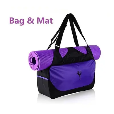 (Purple) Multi Purpose Gym Bag With Yoga Mat In Blue / Pink Green Purple Orange