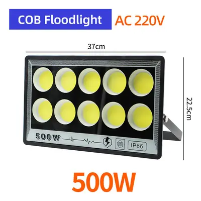 (COB 500W, Warm White) KPS LED FloodLight IP65 300W 200W 100W 50W 220V Waterproof LED Reflector