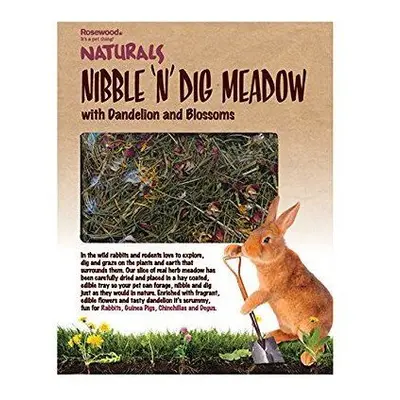 (Single) Rosewood Naturals Nibble 'n' Dig Meadow with Dandelion and Blossoms for Small Animals