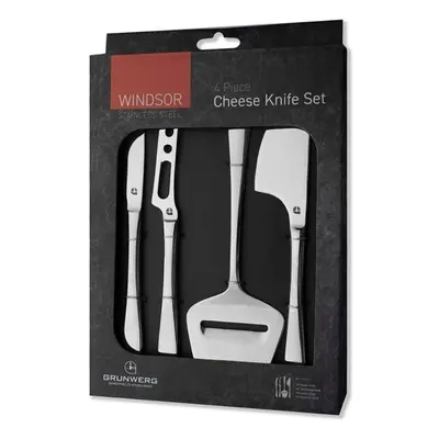 Grunwerg Windsor Stainless Steel Cheese Knives (4-Piece Set)