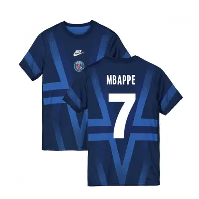 (XL) PSG Nike Pre-Match Training Shirt (Blue) (MBAPPE 7)